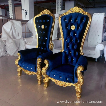 wood gold chairs wedding luxury,King chair throne